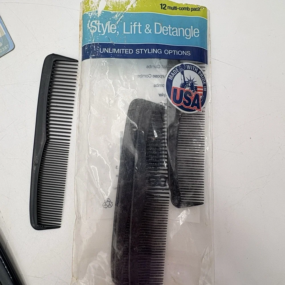 Vintage 90s Y2K Comb Lot Conair‎ Scunci Mens Grooming NOS USA